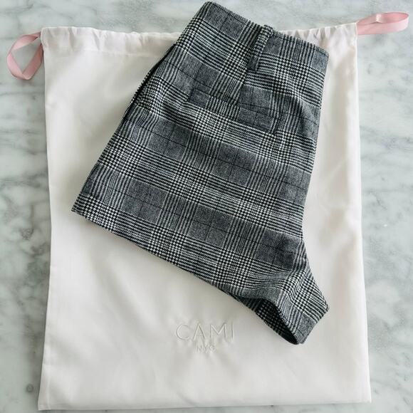 Cami NYC Matti Short Black White NEW Size 2 High Rise Wool Blend Plaid - Picture 8 of 9